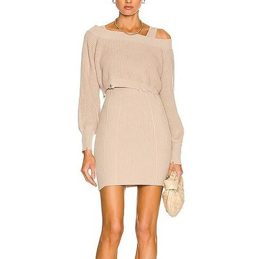Retrofete Women's Tan and Cream Dress